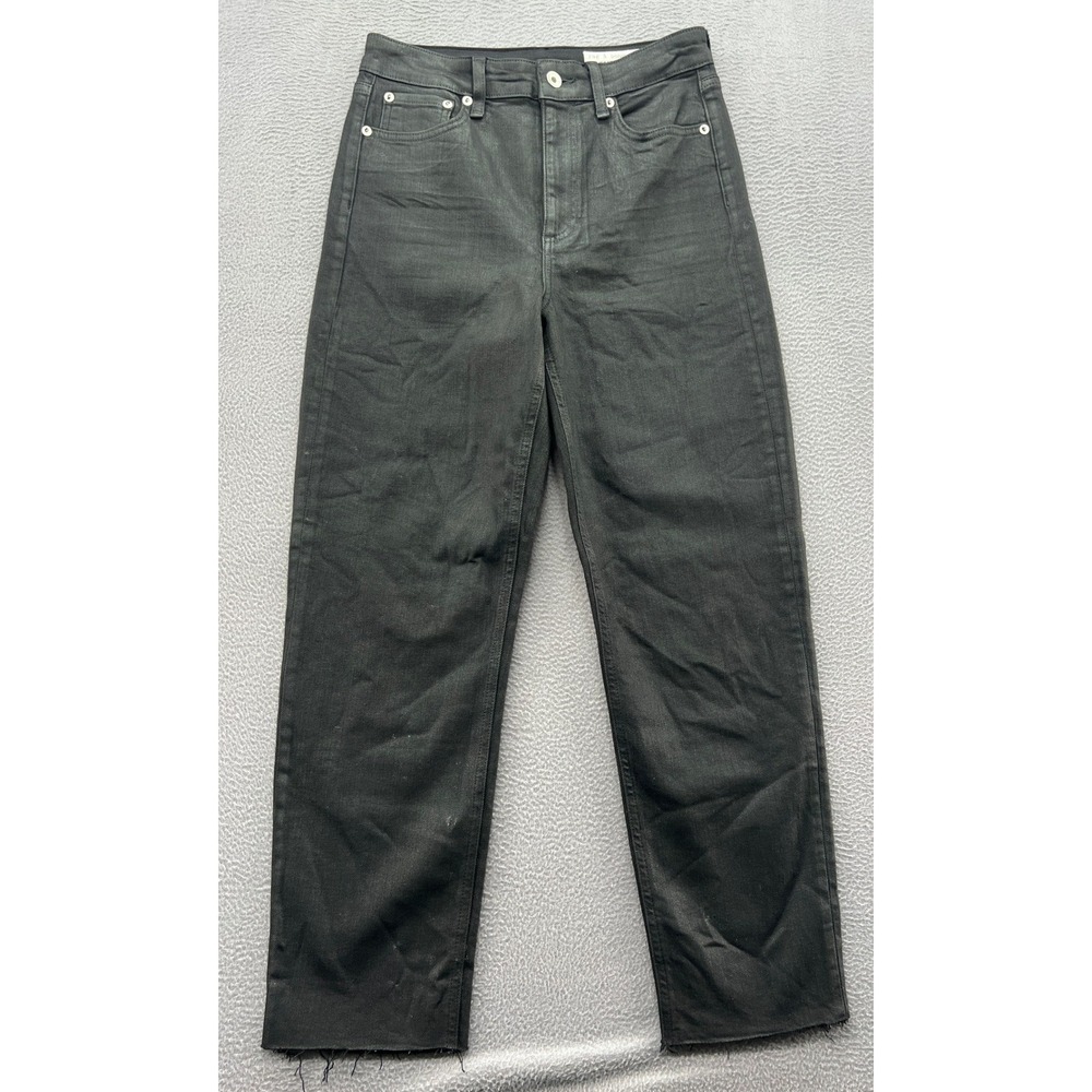 Rag & Bone Jeans Womens 27 Nina High Rise Ankle Cigarette Washed Black Raw Hem
